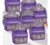 10 pièces/paquet Boîtes-cadeaux couronne élégantes pour fête d'anniversaire, vacances, décoration de mariage et faveurs Taille UniquePapetier
