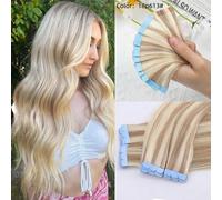 10 pièces/paquet Extensions de cheveux à clipser mini, cheveux humains réels, blond mis en évidence, trame de peau invisible, non-Remy, extensions de cheveux à clipser Cheveux humains