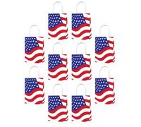 10 Pièces Paquet Patriotiques Poignée en Papier | Motif Drapeau Américain, Réutilisable et Délicat, pour Shopping, Quatrième de Juillet, Fête