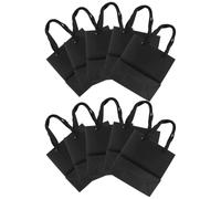 10 Pièces Paquet Présent Noir en Papier Poignée pour Lot Pratique | Format Compact, Design Chic, Facile à Transporter, pour Voyage et Offrande