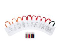 10 Pièces Paquet Présents Non Tissés Réutilisables | Paquet Fourre-tout à Peindre, Motifs Dessin Animé, Surface Lisse, pour Activités Manuelles Couleur Aléatoire