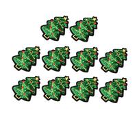 10 Pièces Patch de Noël à Paillettes Vert, Applique Brodée | DIY Couture pour Pull et Coussin, Motif Festif Délicat, Déco Scolaire, Style Adorable