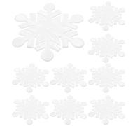10 Pièces Patch Décoratif Flocon de Neige en Tissu Blanc | Écussons Brodés Vintage, Style Simple, pour Pulls, Couvertures et Ateliers Créatifs D’hiver