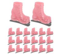 10 Pièces Patins à roulettes Miniatures en Plastique Rose | Bottes Adorables au Style Réaliste, pour Scénarios Créatifs et Jeu Imaginatif, Lot