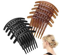 10 Pièces Peigne à Cheveux en Acrylique Lune, Sept Dents