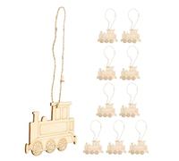 10 Pièces Pendentifs de Train Inachevé en Bois | Surface Lisse et Vierge, Bois, Forme Tête de Train, Usage Bureau et Salon, Belle Finition