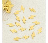 10 pièces Pendentifs en acier inoxydable en forme d'éclair, Breloques en or mini tonnerre, Parfait pour les projets de DIY de bracelet/collier/boucle d'oreille Taille UniqueAcier inoxydable