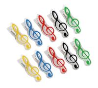10 Pièces Petit Clip de Partition Musicale en ABS pour Fixer les Pages de | Agrafe Réutilisable, Légère et Colorée, Adaptée aux Livres Musicaux, Fiches de Notes, Bureau et Classe