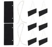 10 Pièces Petit Tableau Mémo Mural Suspendu en Bois Foncé | Panneau Noir Simple, Surface Lisse Polie, pour Portes et Murs, Mise à Jour Facile des Messages