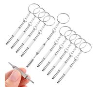 10 Pièces Petit Tournevis à Deux Bouts de Poche, Tournevis de Réparation de Poche pour Lunettes et Lunettes, 3-in-1 Mini Tournevis pour Lunettes Kit de Réparation (Argent)