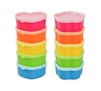 10 PièCes Petite Boite Plastique CœUrs Et Fleurs Boite Alimentaire Plastique Scellé Et RéSistant à L'Humidité Snack Box Pour Assaisonnements De Cuisine, Fournitures De Bureau Et PièCes Artisanales