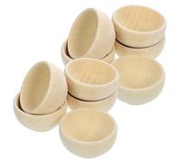 10 Pièces Petits Bols en Bois Brut, Décor Khaki | Surface Lisse Bavure, Adaptés aux Marqueurs et Peintures Acryliques, pour Projets Garçon Fille
