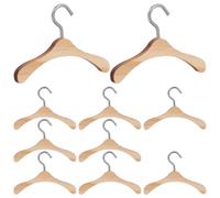 10 Pièces Petits Cintres 7, 5cm en Bois et Fer, pour Poupées | Accessoires pour Poupon, Lot Compact et Pratique, Forme Simple, Facile à Ranger Transporter