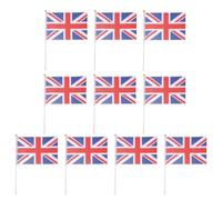 10 Pièces Petits Drapeaux Britanniques en Tissu Résistant à Main | Patio et Jardin, Usage Extérieur, Lot de 10, Ne Se Replie Pas, Anti-déchirure