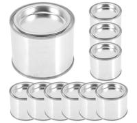 10 Pièces Petits Pots de Peinture Vides en Métal 100ml Couvercle | Rond Argenté, Fer et Tôle, pour Ateliers Créatifs et Retouches de Teintes