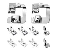 10 Pièces Pied de Biche Machine a Coudre en Acier Inoxydable - Presseurs à Ourlet Roulé Multifonction Accessoires de Couture avec Pieds Standards et Ourlets Compatibles Machines Domestiques