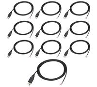 10 Pièces Pigtail Usb Mâle De 1 Mètre, Câble Usb 20 À 2 Fils 22Awg, Extrémité Ouverte À Fil Nu À 2 Broches, Câble Usb Mâle De 1 M, Câble D'Alimentation À Prise Usb 12V 3A, Couleur[ZHUJ3486]