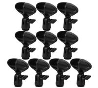 10 Pièces Pince à Ressort pour Microphone Noire Réglable | Plastique et Métal, Ajustement Flexible et Maintien Sûr, pour Diffusions en Direct et Enregistrement