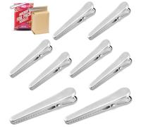 10 Pièces Pince à Sachet Métalliques en Acier Inoxydable, Clip Fermeture Sachet Alimentaire, Pince Crocodile Inox pour Sacs à Café, Pain, Aliments, 8cm et 11.5cm