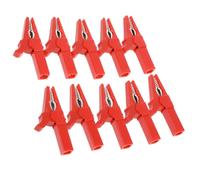 10 Pièces Pince Crocodile de Test Isolée Rouge, Cuivre et