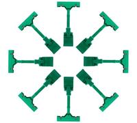 10 Pièces Pince D’affichage T Pop Multifonction en Plastique Vert | Design Rotatif, Résiste à Déformation, Usage en Commerce, pour Rayonnage, Fruits, Étiquettes et Présentoirs