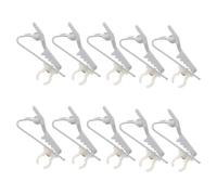 10 Pièces Pince Micro pour Chemise Blanche Clip Robuste | Clip Ajustable pour Microphone sans Fil, Matériau Plastique et Alliage, Usage en Conférences et Cours à Distance