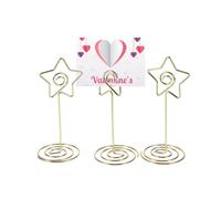 10 Pièces Pince Photo Étoile Créative Socle en Fer pour Bureau | Support Stable, Maintien de Cartes et Clichés, Style Chic, Usage Bureau et Anniversaire, Couleur Or