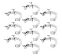 10 Pièces Pince pour Éclairage de Scène en Aluminium Argenté | Fixation Sécurisée sur Tubes de Structure, Montage sur Mât, Crochet Simple ou Double, pour Dj et Théâtre