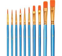 10 Pièces Pinceaux Peinture Acrylique Nylon Pinceaux Artiste, Ensemble De Pinceaux Aquarelle À L'huile Pour Gouache Acrylique, Les Artistes Enfant Débutants Amateurs De Peinture - Bleu