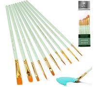 10 Pièces Pinceaux Peinture Acrylique, Pinceau Maquette, pinceaux modelisme, Pinceaux Artiste, Peinceaux pour Peinture Acrylique,Brosse de Peinture, Lot de pinceaux, pour Aquarelle, Peinture Gouache