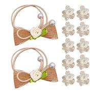 10 Pièces Pinces À Cheveux À Fleurs Transparentes Avec 2 Noeuds À Cheveux, Pinces À Cheveux À Fleurs Lumineuses, Pinces À Cheveux Mignonnes Pour Filles, Pinces À Cheveux Antidérapantes