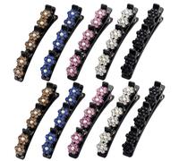 10 pièces pinces à cheveux tressées, accessoires de cheveux en strass étincelants avec motif de fleur d'oeuf, mode pour le coiffage et la section (5 couleurs)