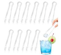 10 Pièces Pinces à Glace Transparentes, Mini Pinces en Plastique pour Buffet, Salade, Biscuits et Barbecue, Ustensiles de Service Réutilisables de 16 cm pour Cuisine ou Fête