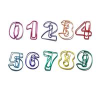 10 pièces pinces métalliques énumérées à l'épreuve des matériel d'écriture éducatif pour l'enseignement des mathématiques et le tri des dossiers apprentissage des chiffres pour les