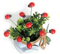 10 pièces Pique de décoration de jardin - Comprend des piquets de papillon 3D factices, un scarabée rouge, des pics de décoration de jardin coccinelle, art de yard, pics de sol papillon et coccinelle