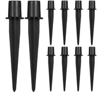 10 Pièces Piquet de Sol de Remplacement en Aluminium Noir | Poteaux de 20mm, Surface Lisse et Pointe Robuste, Maintien Droit dans L’herbe Terre
