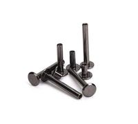 10 pièces pistolet en métal noir vis de liaison clous longs goujons Rivets cuir artisanat matériel accessoires longueur tige 3~50mm(20mm)
