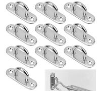 10 Pièces Plaque à Oeil en Acier Inoxydable, M5 Crochet Métal Forme U Crochet Plafond pour Uspendre des Objets Fixation de Voile D'ombrage Accessoires de Bateau Pont (Argent)