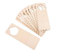 10 Pièces Plaque de Porte en Bois, Panneau Décoratif Créatif | Bois Khaki, Surface Vierge Lisse, Porte-clés en Cuir, Accrochage Facile, Message Ouvert Fermé, Cafés et Commerces