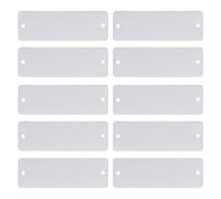 10 Pièces Plaque Nominative Rectangulaire Vierge | Deux Trous Prépercés, Surface Polie et Facile à Nettoyer, pour Magasins, Ateliers et Boîtes