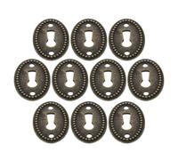 10 Pièces Plaque Ovale Décorative Cache-trou de Serrure Vintage pour | Alliage Plaqué Brun Foncé, Fixation Autocollante, Montage Facile, pour Meuble, Commode, Boîte à Bijoux, Rénovation DIY