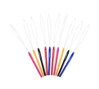10 pièces plastique multicolores enfileur de perles cheveux anneau aiguille outil Looper crochet dispositif de perle extension de cheveux outil extension de plume
