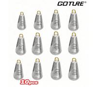10 pièces Plombs de pêche avec anneaux, poids en forme de larme en plomb, convient pour la pêche au fond, peut être utilisé pour la pêche en eau douce et en eau salée 10g/0.35oz,30g/1.05oz,40g/1.41oz,