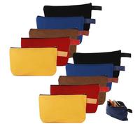 10 pièces pochette à outils 9, 84x5, 12x1, 77 pouces petit sac à outils en toile de polyester pochette fermeture éclair multifonction avec poignée de rangement robuste pour le travail scolaire domic