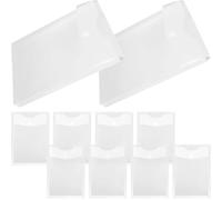 10 Pièces Pochette de Rangement Documents PP Bouton-pression | Transparence Visible, Carte Surface, Protège des Plis, pour Magazines et Comptes-rendus Scolaires