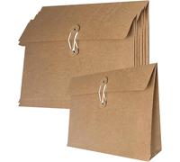 10 Pièces Pochette Document En Papier Kraft Sac Enveloppe De Fichiers Avec Boucle Porte-Documents Epais Portable Chemises Stockage File Folder Porte Document Organisateur Pour Bureau Maison Scolaire