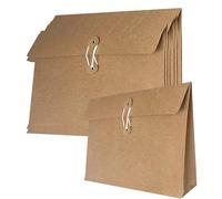 10 Pièces Pochette Document en Papier Kraft Sac Enveloppe de Fichiers avec Boucle Porte-documents Epais Portable Chemises Stockage File Folder Porte Document Organisateur pour Bureau Maison Scolaire