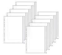 10 Pièces Pochette Porte Document A4 Perforee, Pochettes Transparentes Classeur Pochette Zippée Classeur avec 11 Trous de Reliure Organiser pour Documents Bijoux Cosmétiques