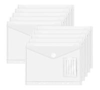 10 Pièces Pochettes Plastiques,22,5 x 18 cm Pochette Classeur A5 Refermable avec Bouton Pression,Pochettes Transparentes,Pochette Plastique Classeur pour Le Rangement Copies D'examen,Des Documents