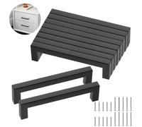 10 Pièces Poignee de Meuble Cuisine Noir 128 mm, Acier Inoxydable Poignées Moderne Carrée Meubles, Poignee de Meuble Noir Cuisine pour Bureaux, Tiroirs, Armoires, Placard
